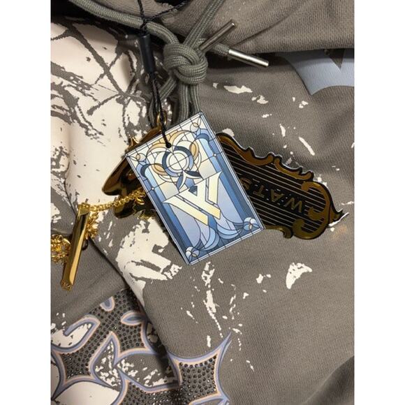 Watson Luxe FOG Fear of God Streetwear Hoodie Large Brown Christ Graphic NWT - Picture 8 of 12